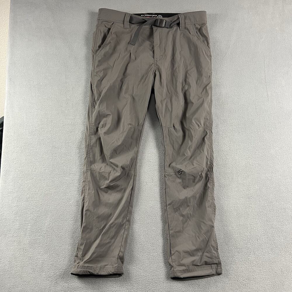 Wrangler ATG Pants Mens 36X30 Gray Belted Utility Cargo Hiking Workwear